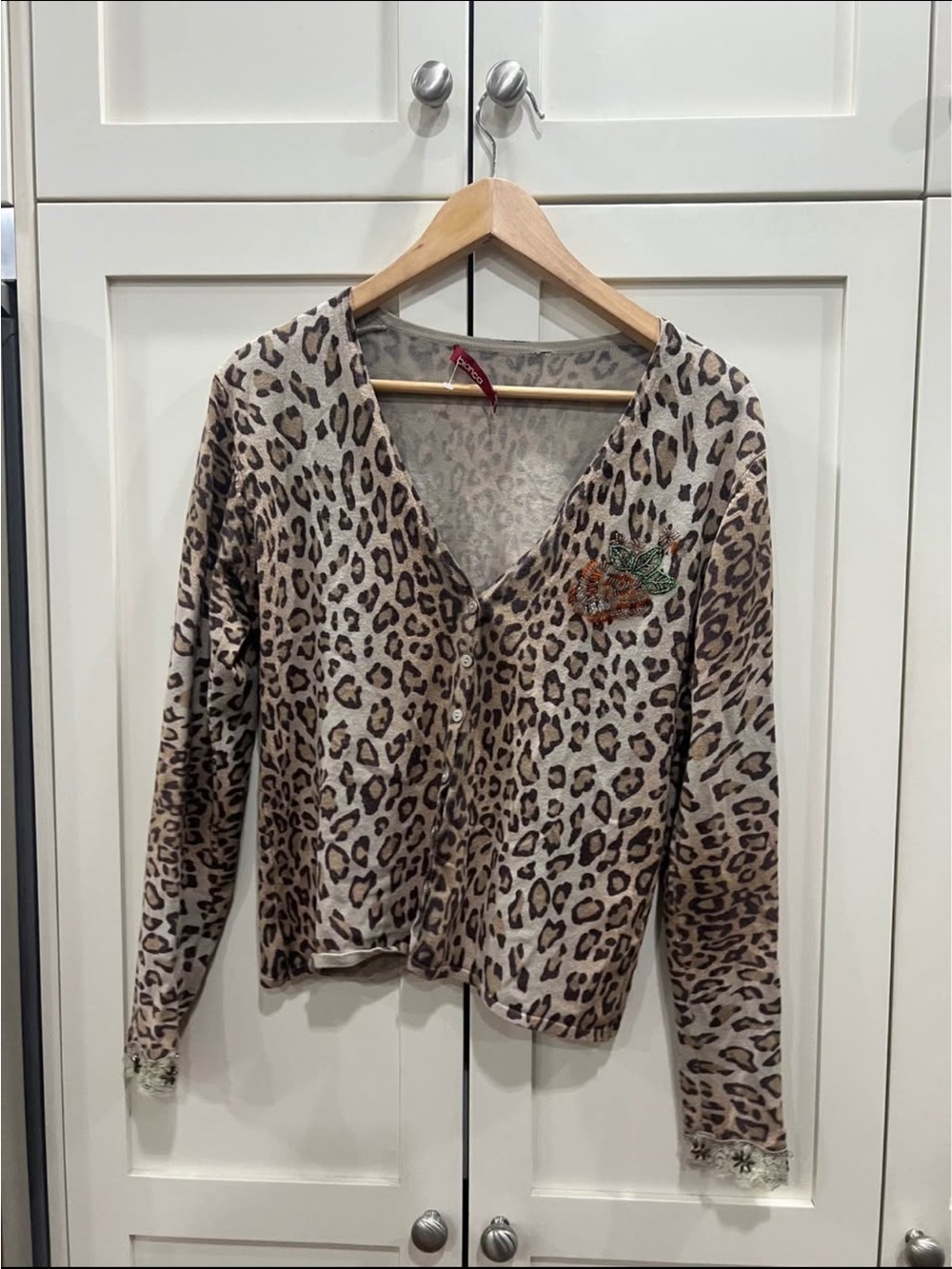 Cheetah cardigan and tank top set